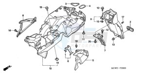 VFR800A9 UK - (E / ABS MME) drawing REAR FENDER