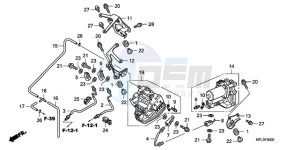 CBR1000RA9 Australia - (U / ABS SPC) drawing REAR POWER UNIT/REAR VALV E UNIT