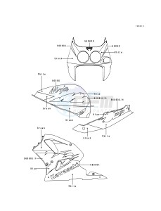 ZX 750 L [NINJA ZX-7] (L1-L3) [NINJA ZX-7] drawing DECALS-- GREEN_WHITE_BLUE- --- ZX750-L2- -