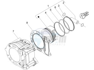 Beverly 125 Sport e3 drawing Cylinder - Piston - Wrist pin unit