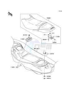 JET SKI 900 STX JT900E6F FR drawing Seat