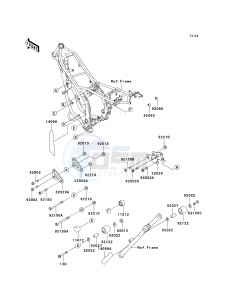 KDX200 H (H6F) 80 H6F drawing ENGINE MOUNT