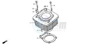 XR600R drawing CYLINDER