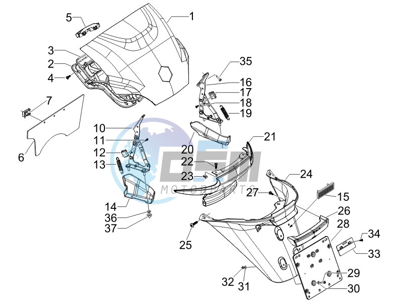 Rear cover - Splash guard