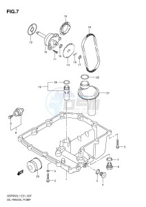 GSF650 (E21) Bandit drawing OIL PAN - OIL PUMP