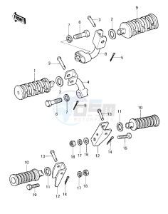 KZ 400 C (C1) drawing FOOTRESTS