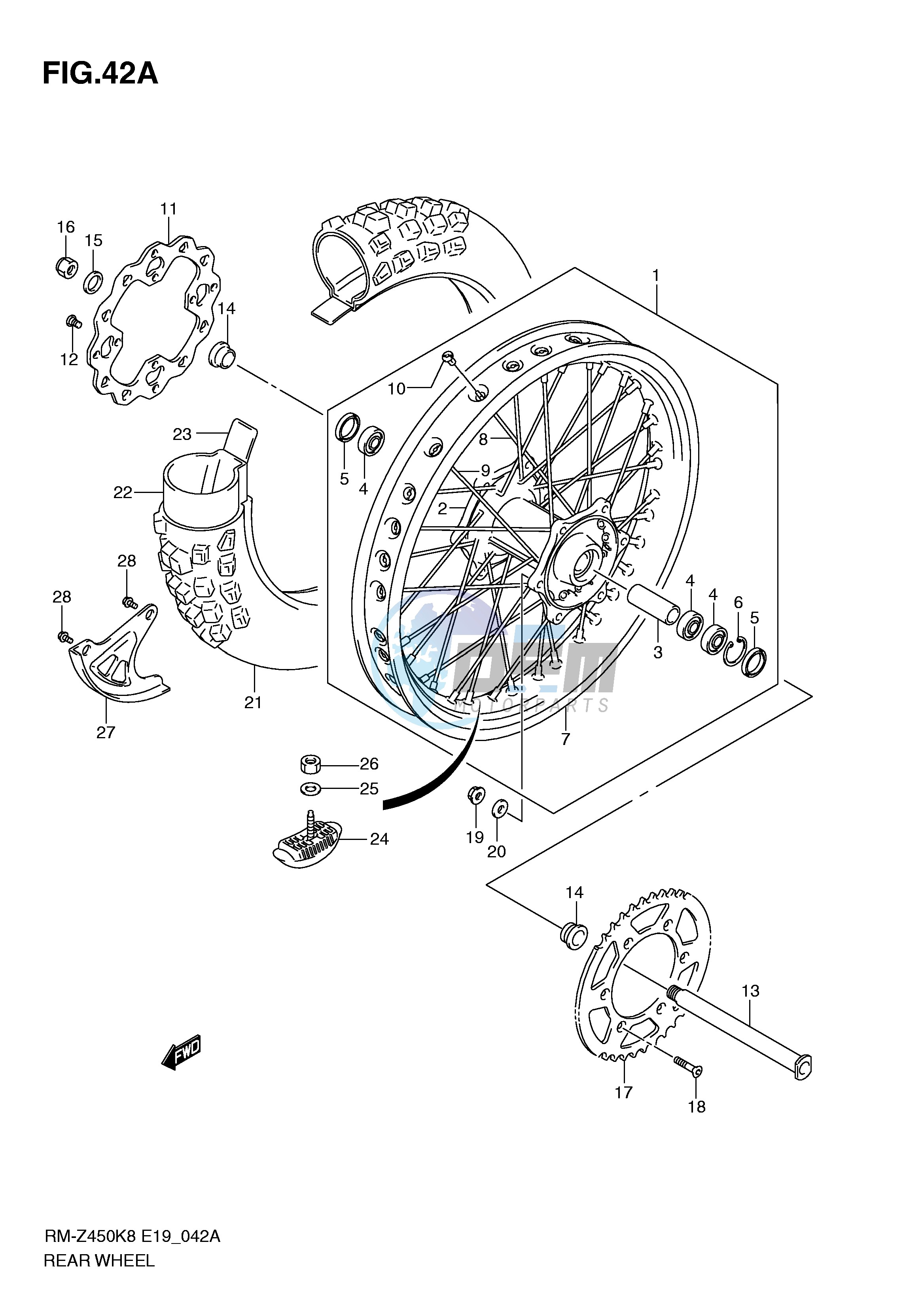 REAR WHEEL (RM-Z450L1)