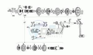 Pegaso 650 drawing Gear box N-S