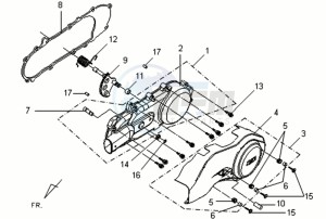 VS 125 drawing CRANKCASE COVER / GASKET