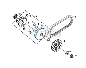 JET 14 125I/X8A L7 drawing CLUTCH / V BELT