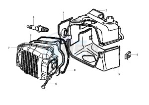 LX 150 drawing Cylinder head cover