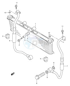 GSX600F (E2) Katana drawing OIL COOLER