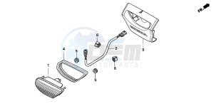 TRX250TM FOURTRAX drawing TAILLIGHT