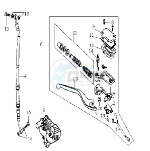 JUNGLE - drawing VOORBRAKE CALIPER / BRAKE LEVER /BRAKE LINES