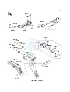 NINJA ZX-6R ZX600RDF FR GB XX (EU ME A(FRICA) drawing Taillight(s)