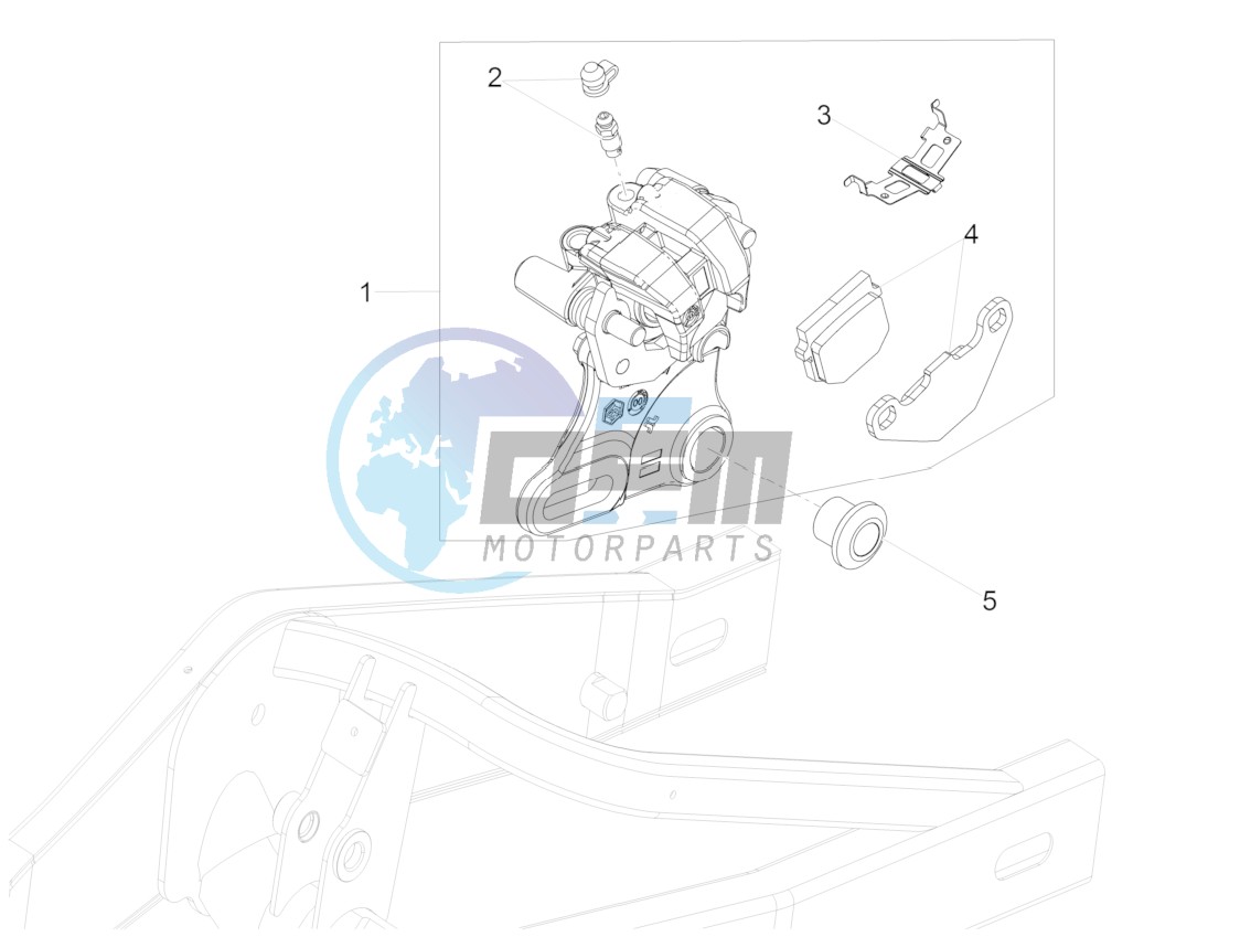 Rear brake caliper