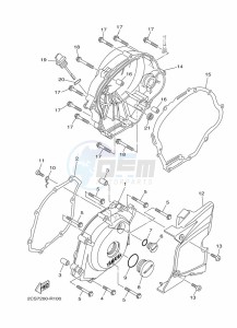 YBR125E (BN9J) drawing CRANKCASE COVER 1