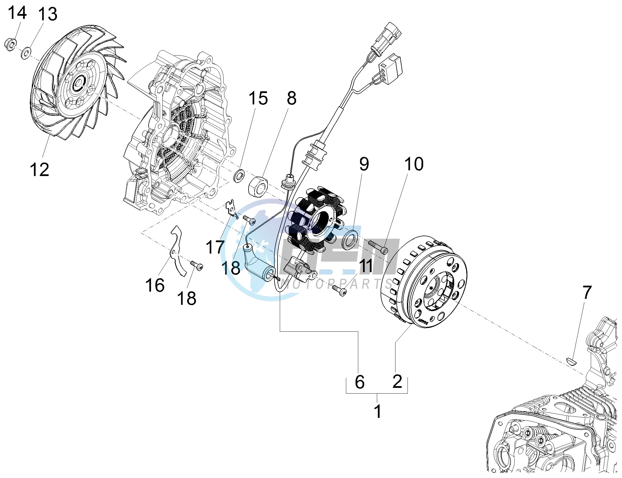 Flywheel magneto