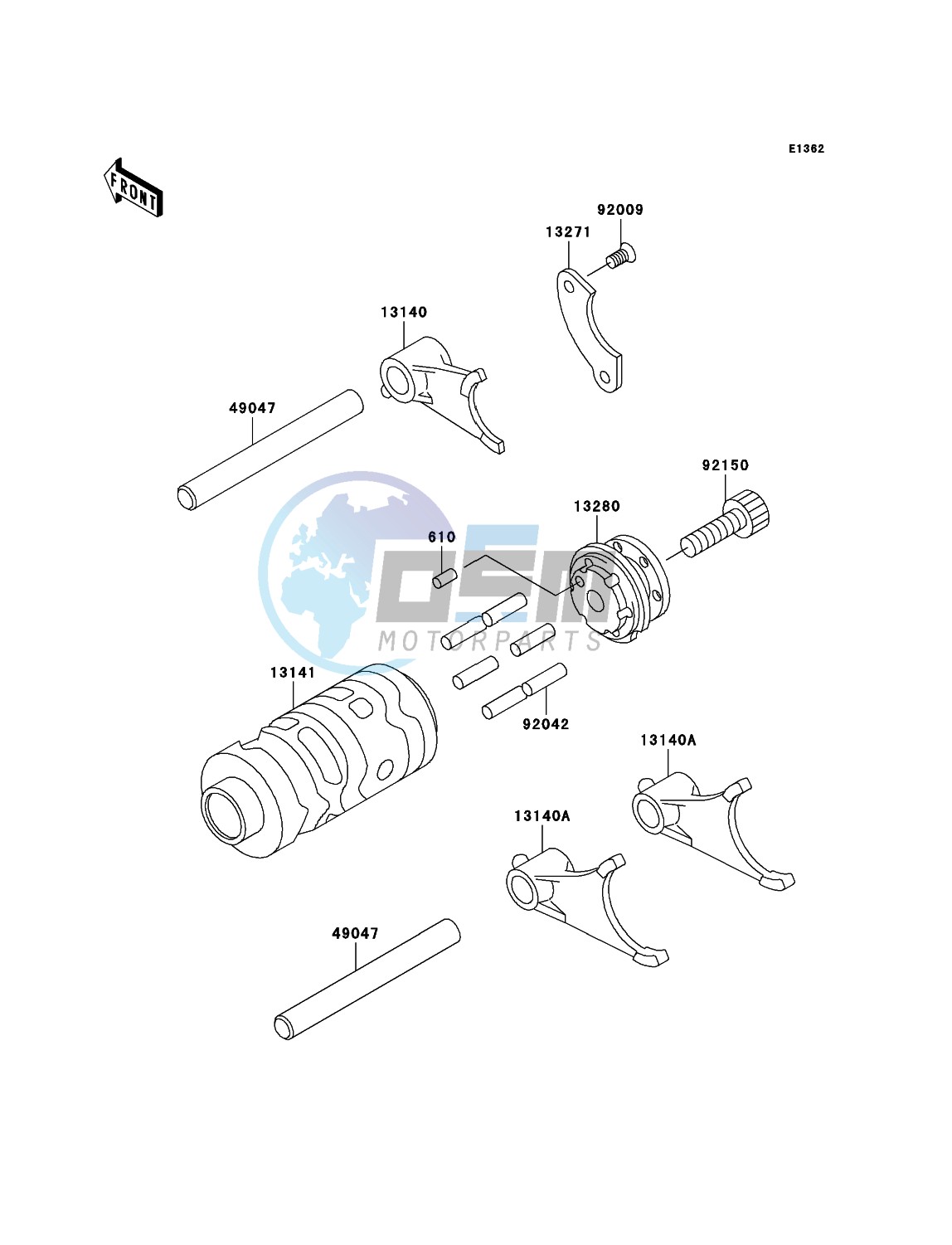 Gear Change Drum/Shift Fork(s)