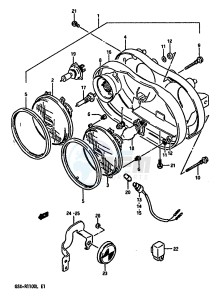 GSX-R1100 (K-L) drawing HEADLAMP