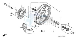 CBR125RW9 UK - (E / WH) drawing FRONT WHEEL