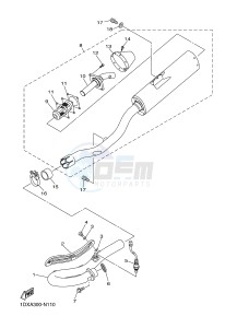 WR450F (1DXA) drawing EXHAUST