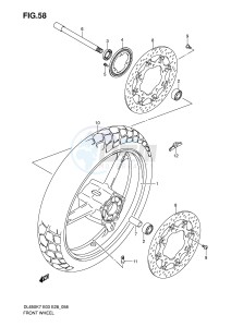 DL650 (E3-E28) V-Strom drawing FRONT WHEEL (DL650AK7 AK8 AK9 AL0)