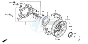 SH300A drawing REAR WHEEL/SWINGARM