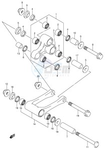 RM125 (E3-E28) drawing REAR CUSHION LEVER (MODEL K4 K5 K6)