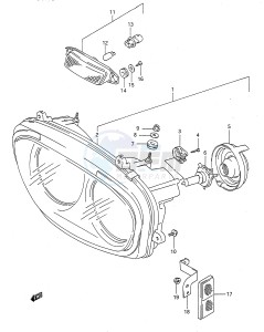 GSX-R750 (E28) drawing HEADLAMP