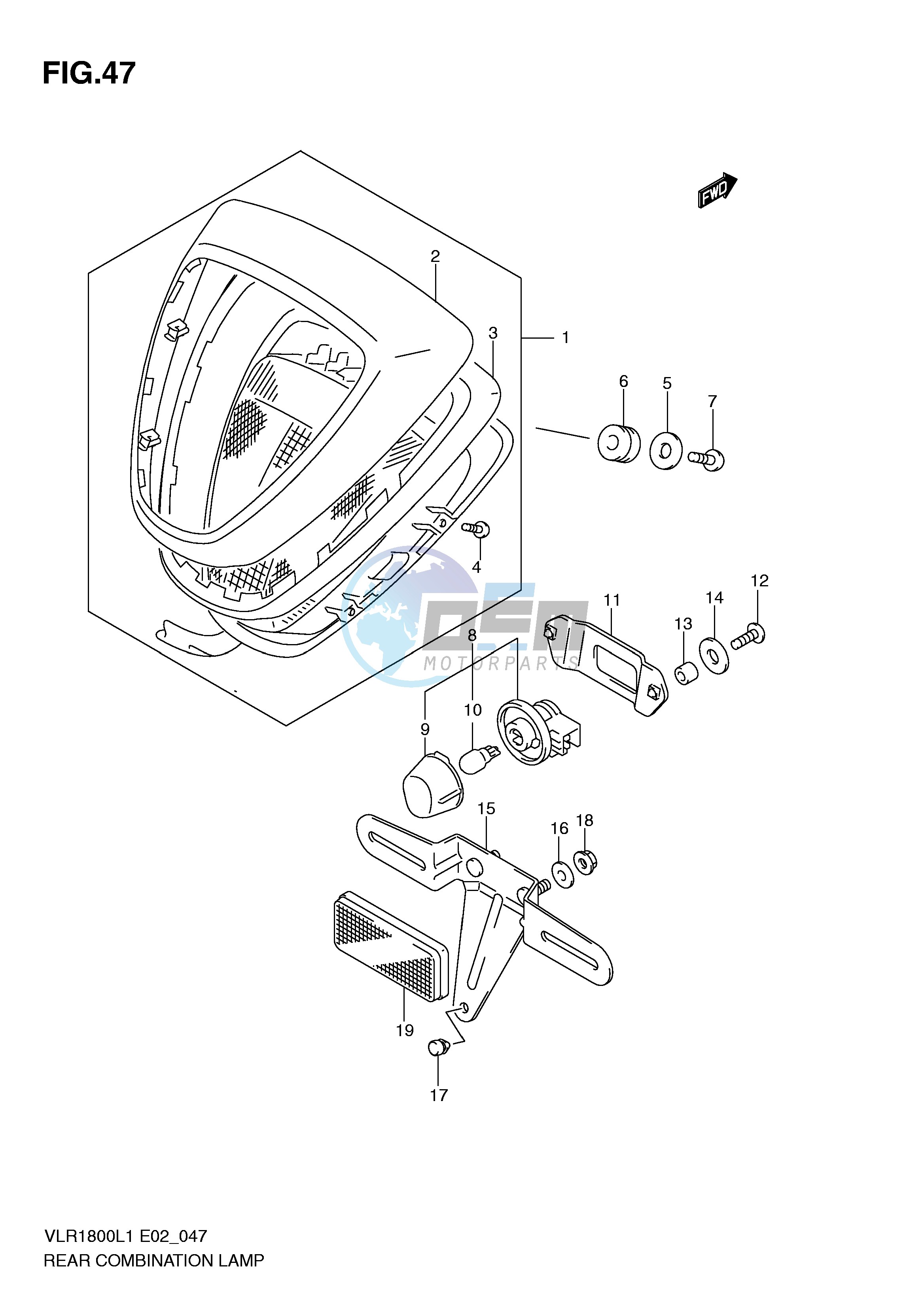 REAR COMBINATION LAMP (VLR1800L1 E19)