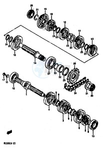 RG500 (E1) Gamma drawing TRANSMISSION