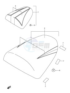 GSX-R600 (E2) drawing SEAT TAIL BOX (MODEL X)