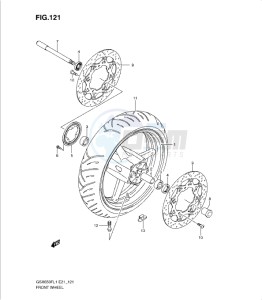 GSXF650 drawing FRONT WHEEL (GSX650FAL1 E21)