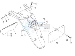 Beverly 250 Tourer (USA) USA drawing Rear cover - Splash guard