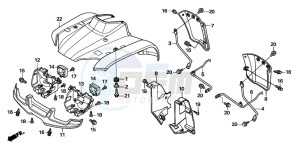 TRX250TE FOURTRAX RECON ES drawing FRONT FENDER ('05)