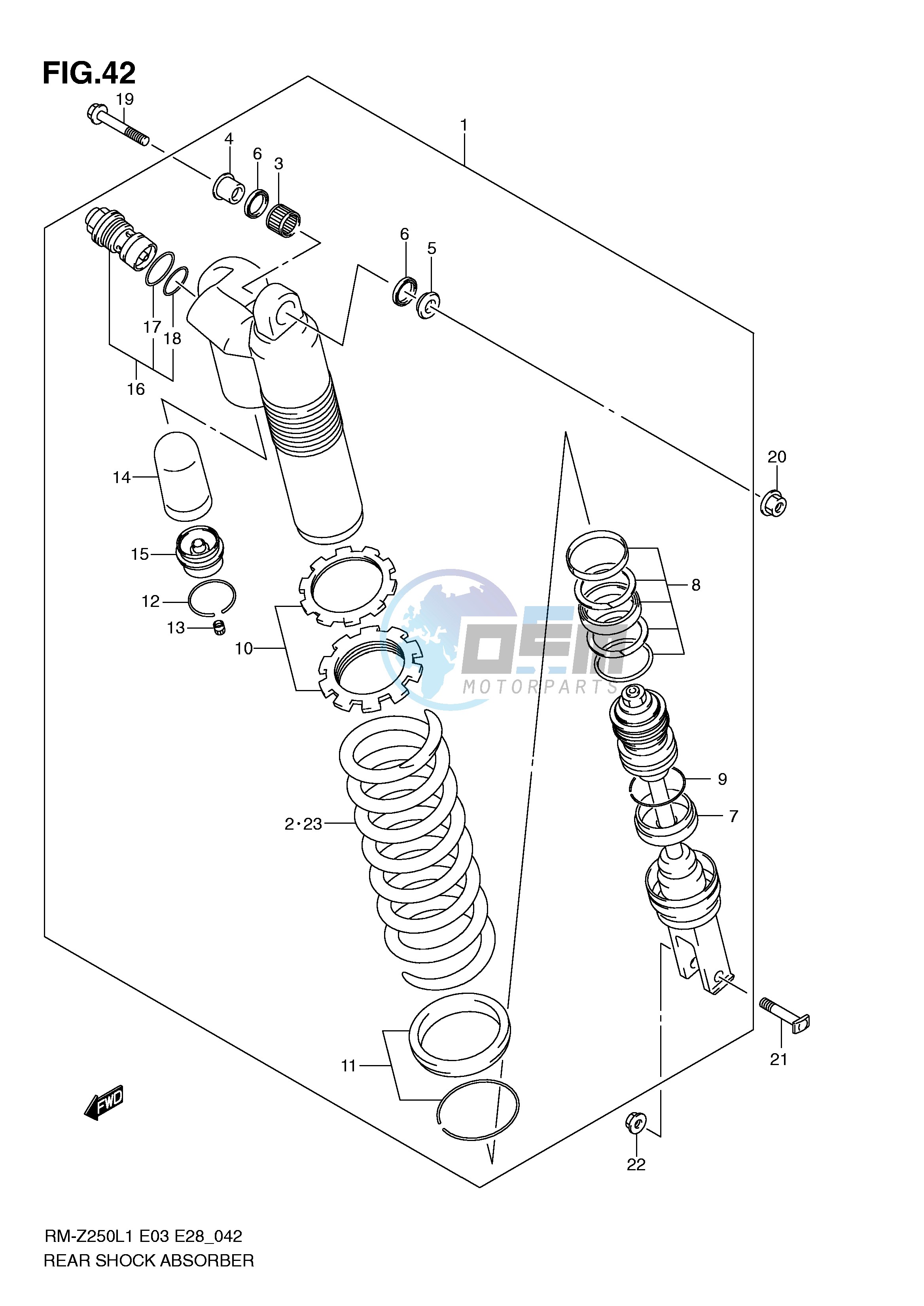 REAR SHOCK ABSORBER (RM-250L1 E3)