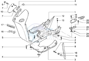 Liberty 125 drawing Front shield-Footboard-Spoiler