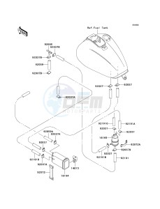 VN 1500 E [VULCAN 1500 CLASSIC] (E2-E6) [VULCAN 1500 CLASSIC] drawing FUEL EVAPORATIVE SYSTEM-- CA- -