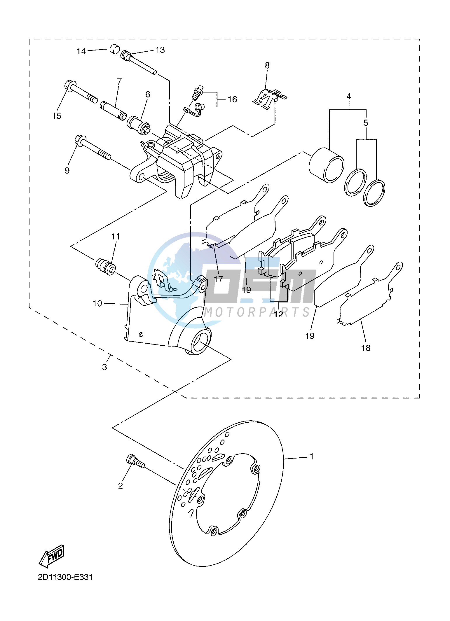 REAR BRAKE CALIPER