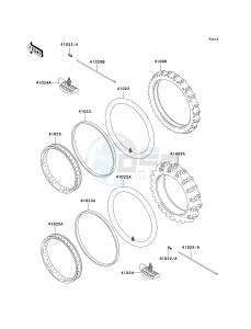 KLX300 A [KLX300R] (A10) A10 drawing WHEELS_TIRES