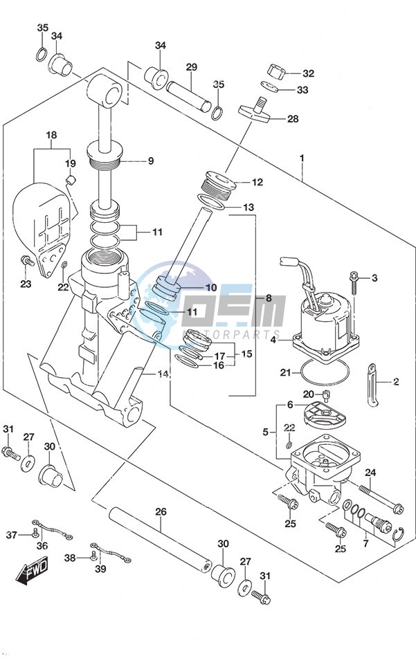 Trim Cylinder w/Transom (L)