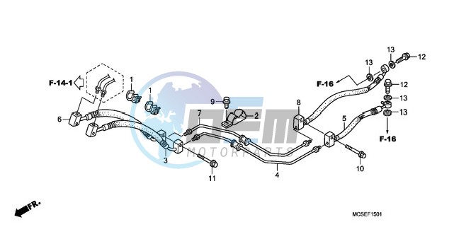 REAR BRAKE HOSE (ST1300A)