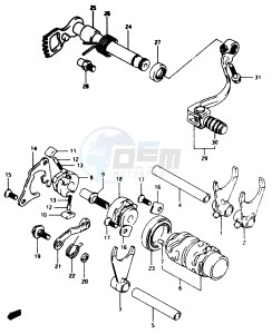 RM80 (T-V) drawing GEAR SHIFTING