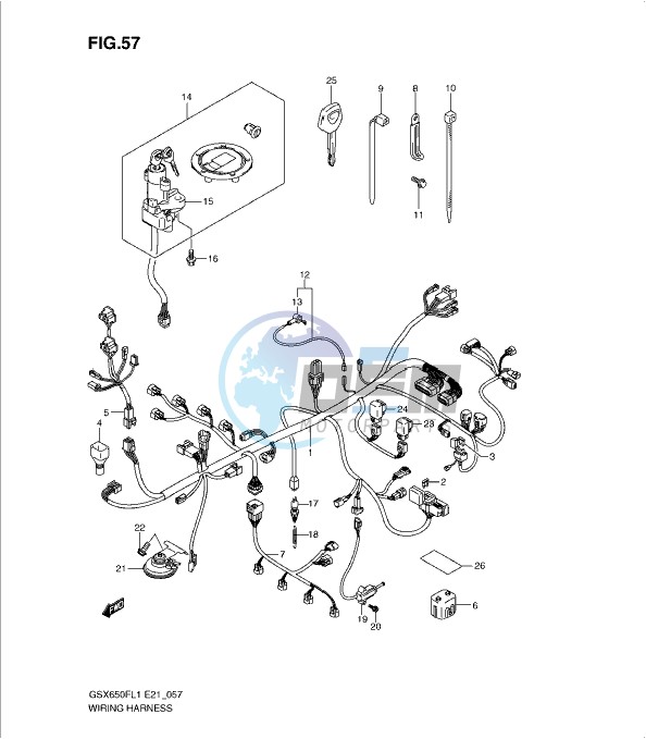 WIRING HARNESS (GSX650FUAL1 E21)