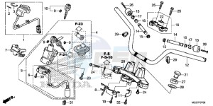 CB500XAF CB500X UK - (E) drawing HANDLE PIPE/ TOP BRIDGE