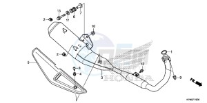 GLR1251WHF CB125F UK - (E) drawing EXHAUST MUFFLER