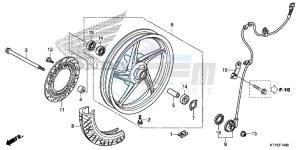 CBR125RTF CBR125RT UK - (E) drawing FRONT WHEEL