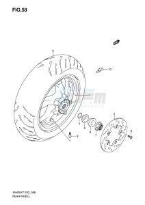 AN400 (E2) Burgman drawing REAR WHEEL (AN400K7 ZK7 K8 ZK8 K9 L0)