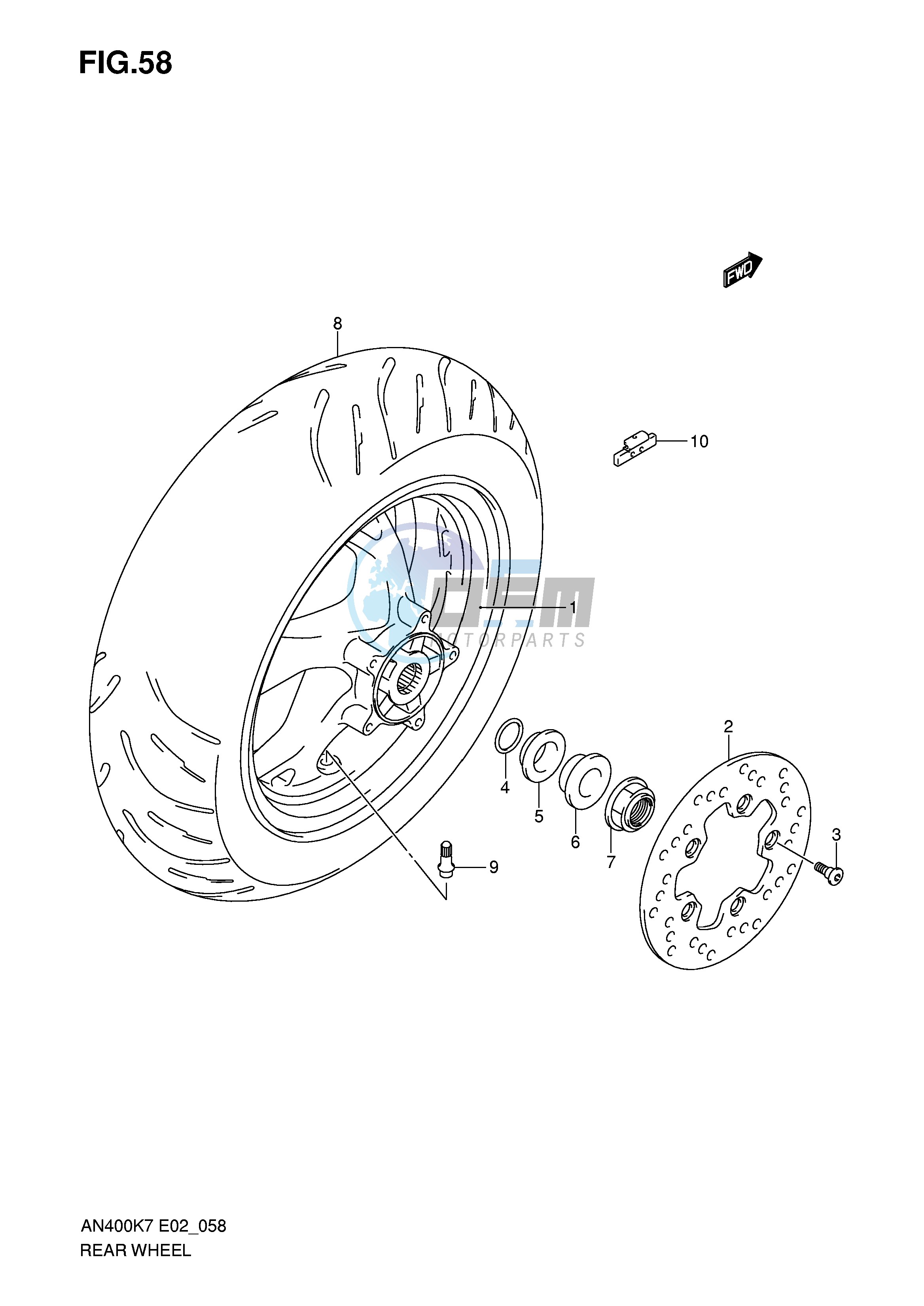 REAR WHEEL (AN400K7 ZK7 K8 ZK8 K9 L0)